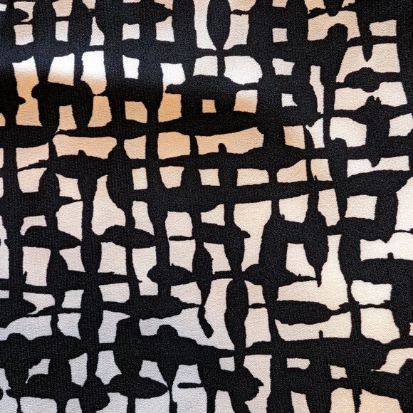 VINCE CAMUTO ART TO WEAR dress SIZE 6 STEATH LONG SLEEVES black on white SPANDEX - Picture 2 of 13